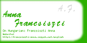 anna francsiszti business card